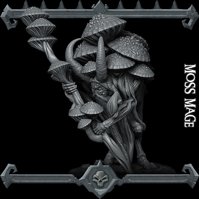MOSS MAGE Plant Resin 3D Printed Fantasy Miniature D&D Tabletop RPG
