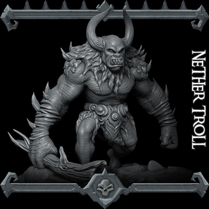 NETHER TROLL - Miniature | All Sizes | Dungeons and Dragons | Pathfinder | War Gaming