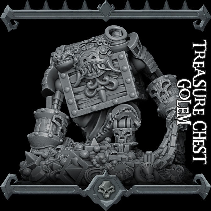 TREASURE CHEST GOLEM - Miniature | All Sizes | Dungeons and Dragons | Pathfinder | War Gaming