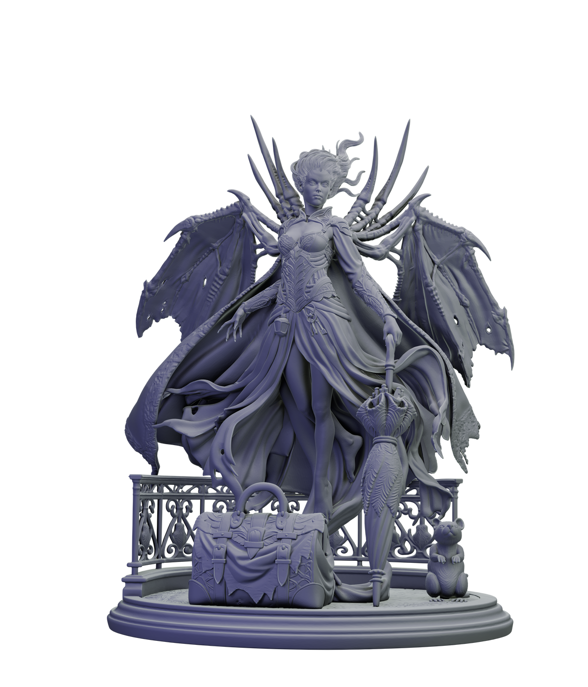 Carmilla Voss, The Crimson Widow – Premium Gothic Vampire Display Model | Ultra‑Detail 3D Printed Resin Figure