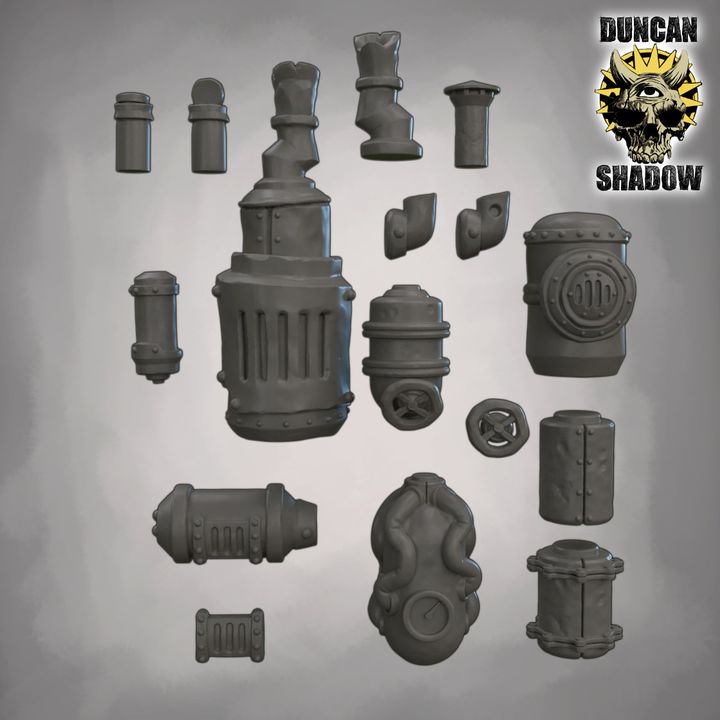 Boilers Kit Bashing parts - Resin Mini | DnD & Tabletop | 28mm