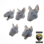 Bull Terrier Dog Heads - Kitbash Bits | Conversion Parts | 28mm