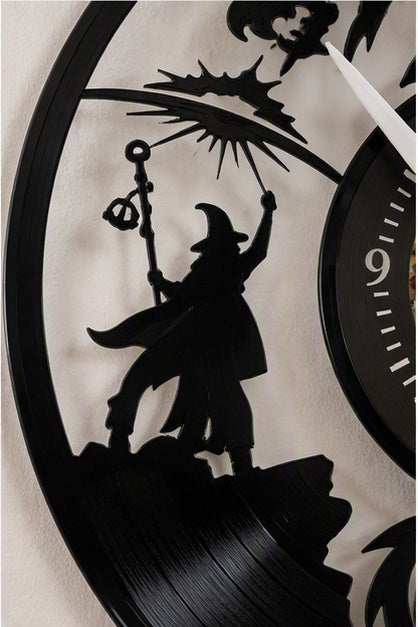 12" Dungeons & Dragons Themed Vinyl RecordClock I With or Without Backlights