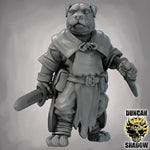 Dog Folk Rangers with Swords - Resin Mini | DnD & Tabletop | 28mm