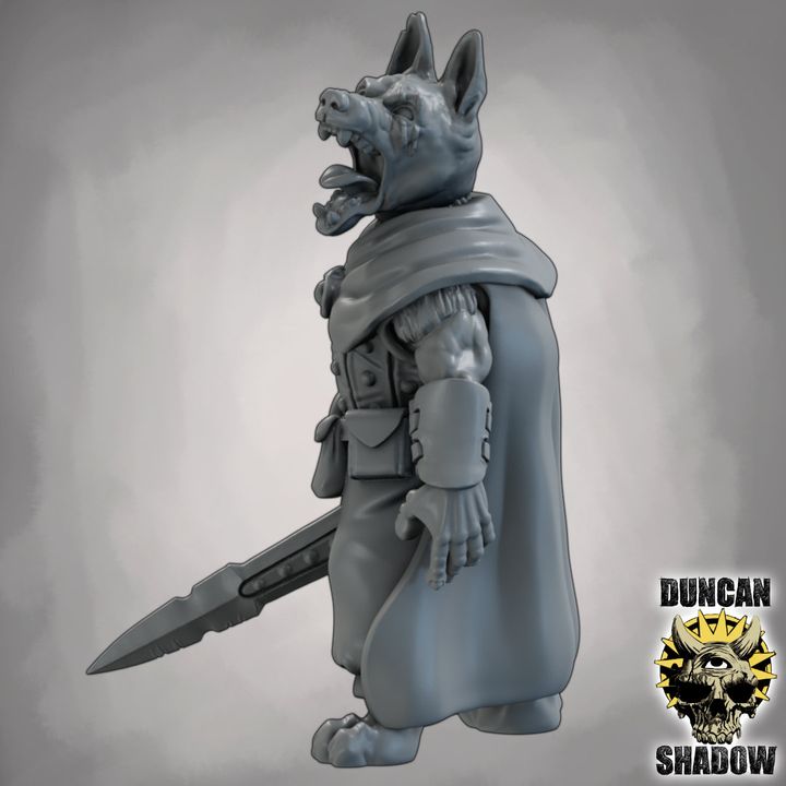 Dog Folk Rangers with Swords - Resin Mini | DnD & Tabletop | 28mm