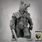 Dog Folk Rangers with Swords - Resin Mini | DnD & Tabletop | 28mm