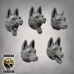 German Shepherd head set - Resin Mini | DnD & Tabletop | 28mm