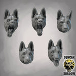 German Shepherd head set - Resin Mini | DnD & Tabletop | 28mm