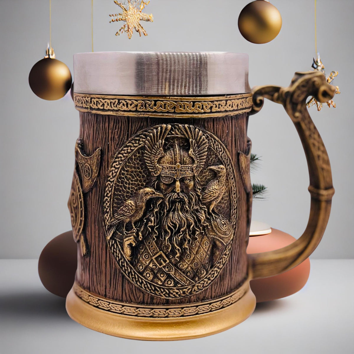 Viking Tankard Norse Odin Thor Mjolnir Drinking Mug Beer Stein 20oz / 600ml