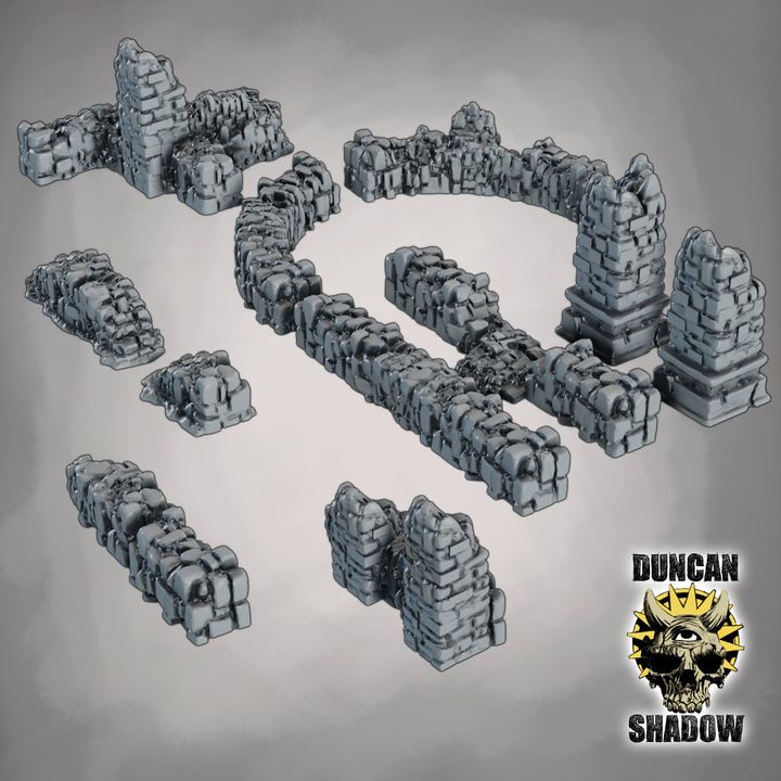 Low Walls Ruins Terrain - Terrain | DnD & Tabletop Games | 28mm