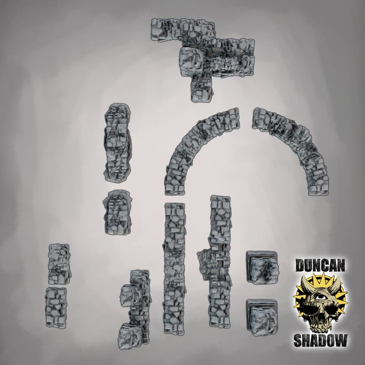 Low Walls Ruins Terrain - Terrain | DnD & Tabletop Games | 28mm