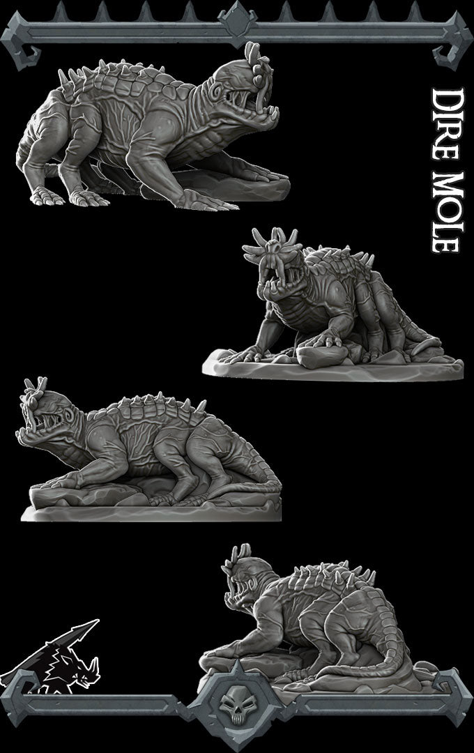 DIRE MOLE Miniature Model| All Sizes | Dungeons and Dragons | Pathfinder | War Gaming