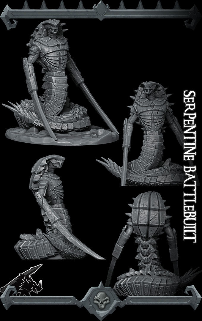 SERPENTINE BATTLEBUILT - Miniature -All Sizes | Dungeons and Dragons | Pathfinder | War Gaming (Copy)