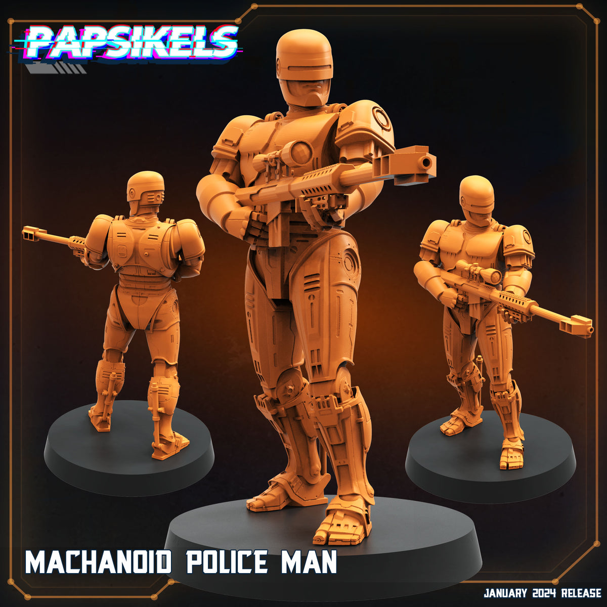 Mechanoid Police Man | Sci-Fi Miniature | Papsikels
