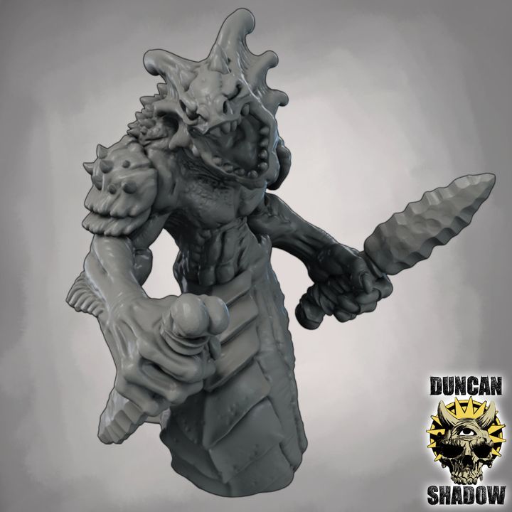 Merrow with Daggers - Resin Mini | DnD & Tabletop | 28mm