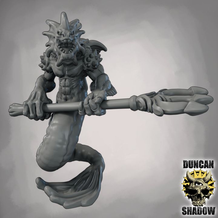 Merrow with Tridents - Resin Mini | DnD & Tabletop | 28mm