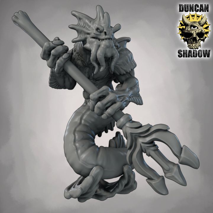 Merrow with Tridents - Resin Mini | DnD & Tabletop | 28mm