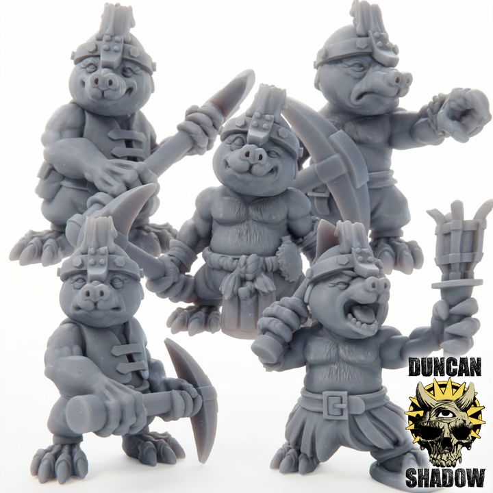 Mole Folk Miners - Resin Mini | DnD & Tabletop | 28mm