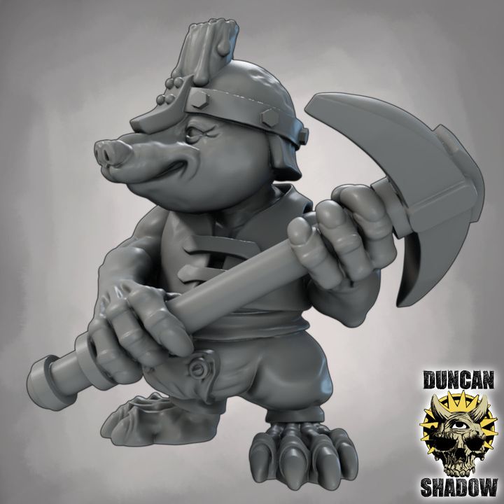 Mole Folk Miners - Resin Mini | DnD & Tabletop | 28mm