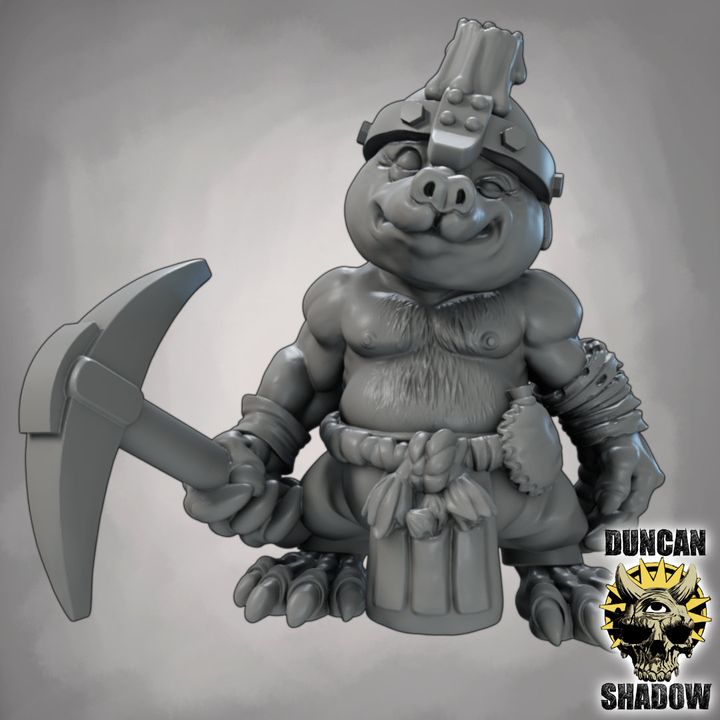Mole Folk Miners - Resin Mini | DnD & Tabletop | 28mm