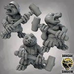 Mole Folk with Great Hammers - Resin Mini | DnD & Tabletop | 28mm