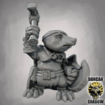 Mole Folk with Hammer and Shields - Resin Mini | DnD & Tabletop | 28mm