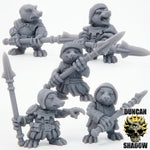 Mole Folk with Spears - Resin Mini | DnD & Tabletop | 28mm