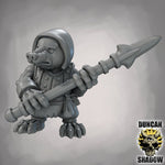 Mole Folk with Spears - Resin Mini | DnD & Tabletop | 28mm