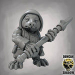 Mole Folk with Spears - Resin Mini | DnD & Tabletop | 28mm