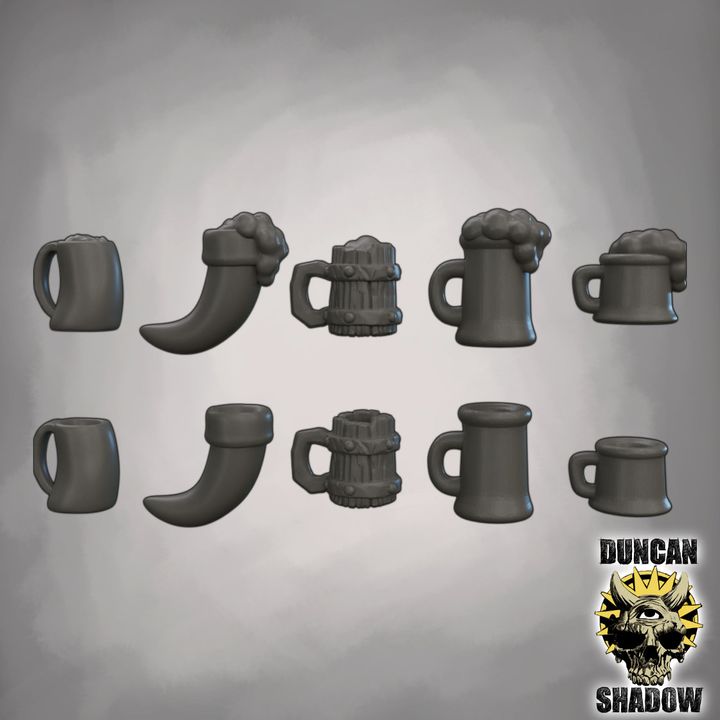 Mugs Kit Bashing parts - Resin Mini | DnD & Tabletop | 28mm