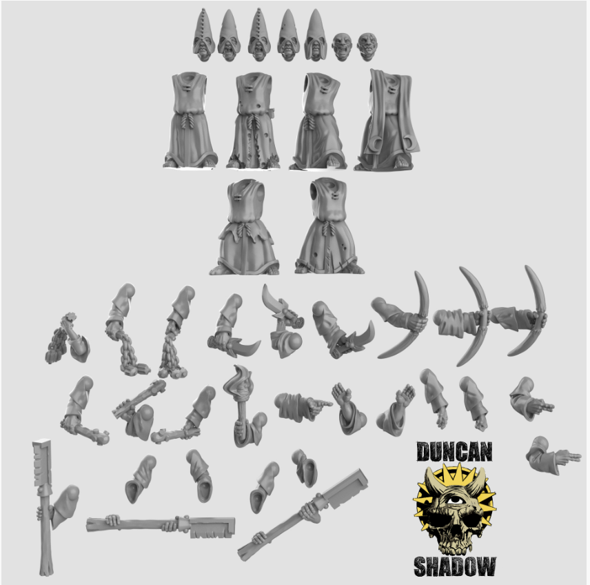 Cultists Multi Part Kit Resin Models for Dungeons & Dragons & Board RPGs