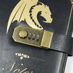 Dungeon Master A5 Vintage PU Leather Combination Lock Notebook (Black)