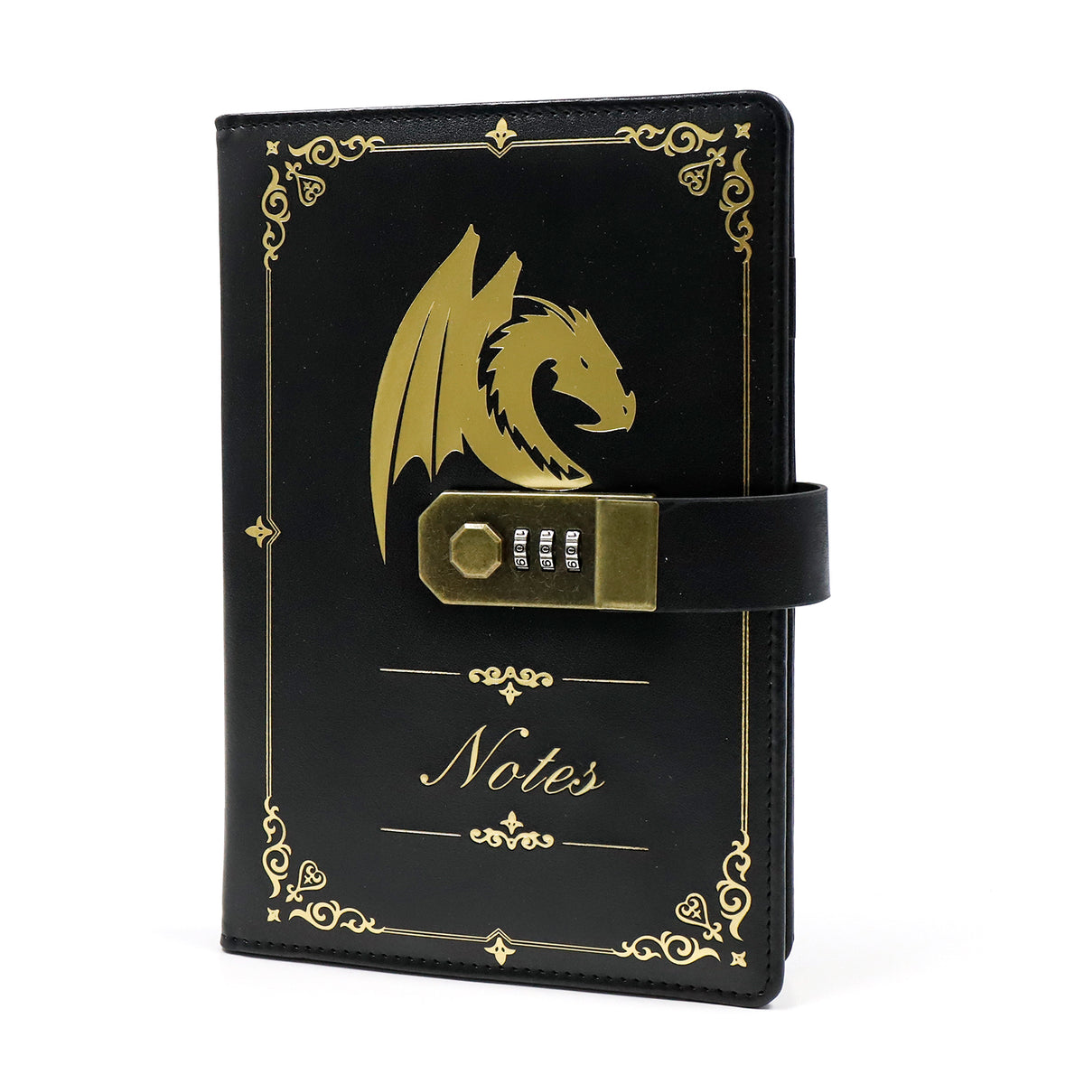 Dungeon Master A5 Vintage PU Leather Combination Lock Notebook (Black)