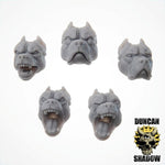 Pittbull Dog Heads - Kitbash Bits | Conversion Parts | 28mm