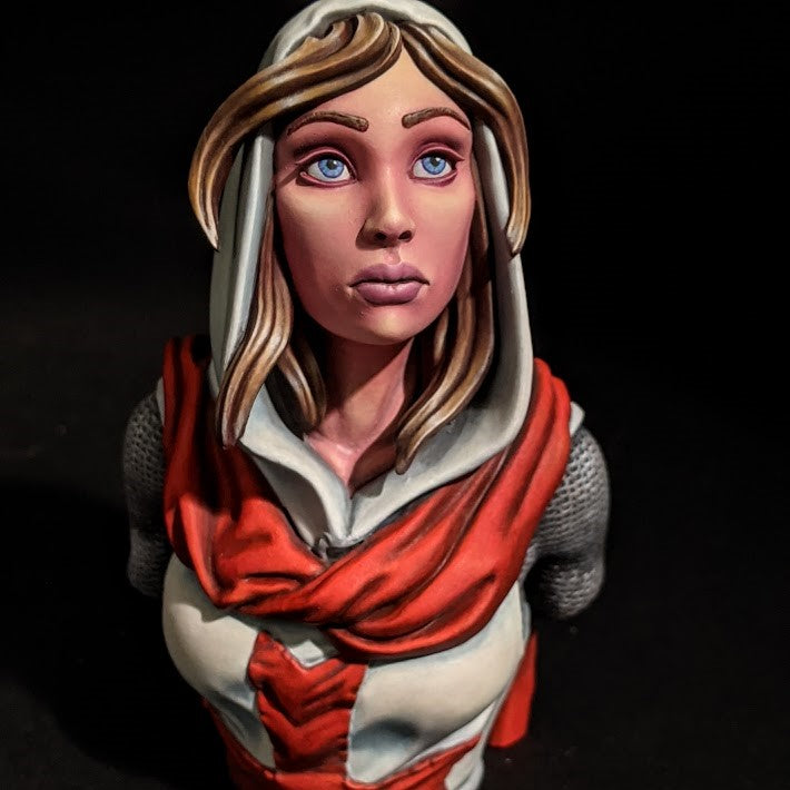 Female Crusader Bust Resin Miniature for DnD | Tabletop Gaming