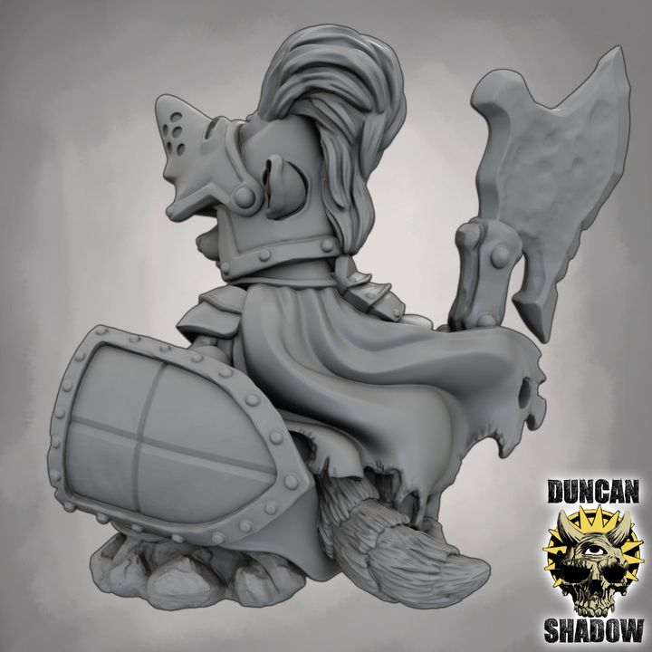 Raccoon Folk Champion with Poleaxe | DnD Miniature | 28mm
