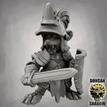 Raccoon Folk Champion with Sword and Shield | DnD Miniature | 28mm