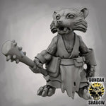 Raccoon Folk with Clubs - Resin Mini | DnD & Tabletop | 28mm
