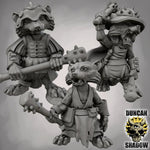 Raccoon Folk with Clubs - Resin Mini | DnD & Tabletop | 28mm