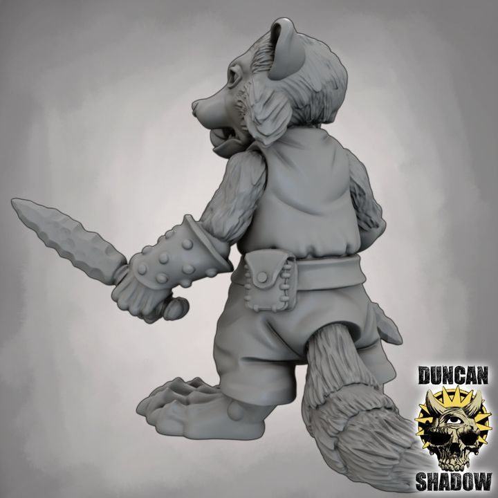 Raccoon Folk with Daggers - Resin Mini | DnD & Tabletop | 28mm
