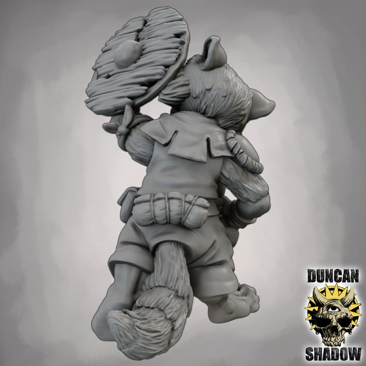 Raccoon Folk with Swords - Resin Mini | DnD & Tabletop | 28mm