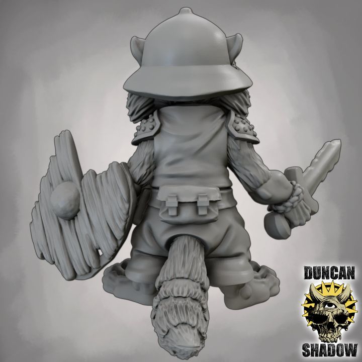 Raccoon Folk with Swords - Resin Mini | DnD & Tabletop | 28mm