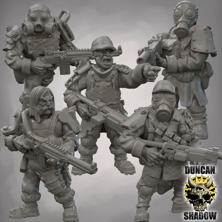 Raiders with Rifles - Resin Mini | DnD & Tabletop | 28mm