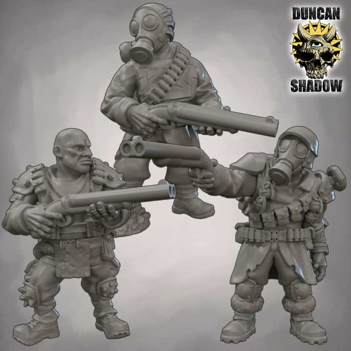 Raiders with Shotguns - Resin Mini | DnD & Tabletop | 28mm