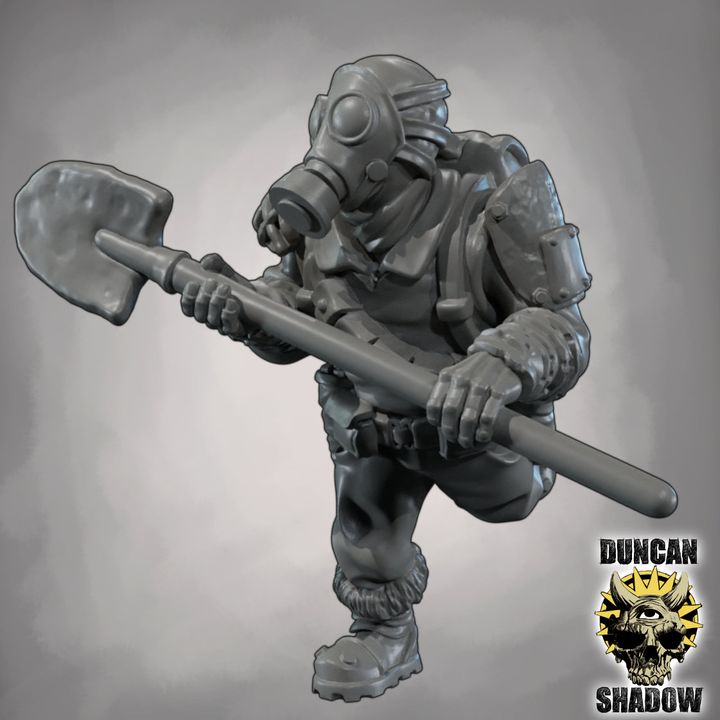 Raider with Shovel - Resin Mini | DnD & Tabletop | 28mm