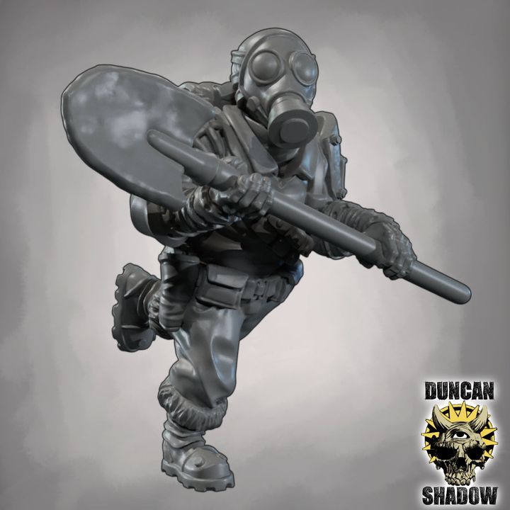 Raider with Shovel - Resin Mini | DnD & Tabletop | 28mm