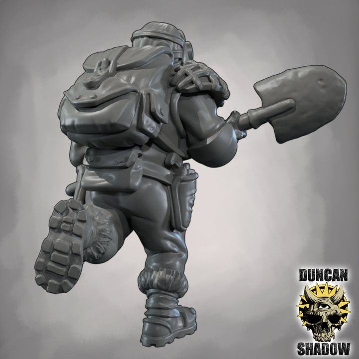 Raider with Shovel - Resin Mini | DnD & Tabletop | 28mm