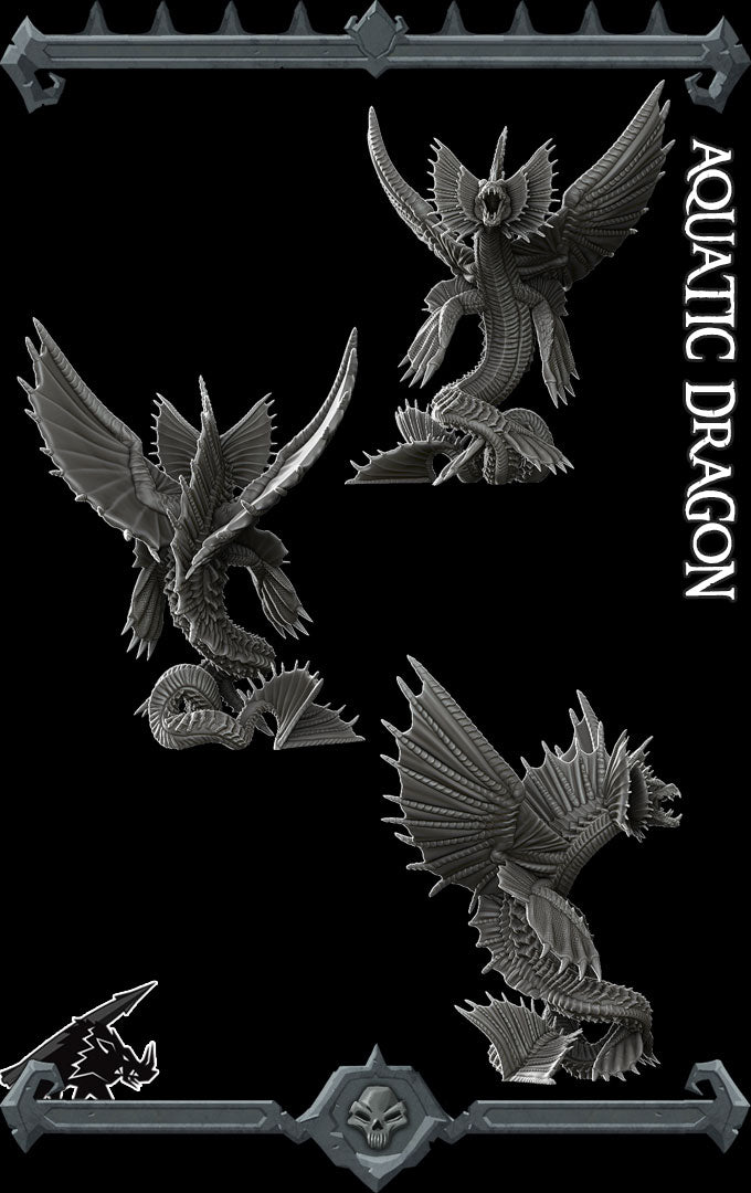 AQUATIC DRAGON - EPIC 8 Inch Tall Model | Dungeons and dragons | Cthulhu | War Gaming