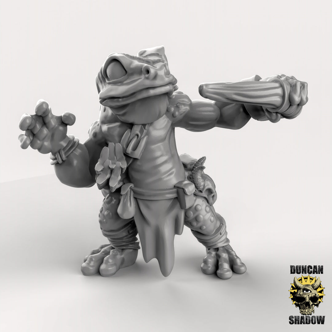 Frog Folk with Bow Resin Miniature for DnD | Tabletop Gaming