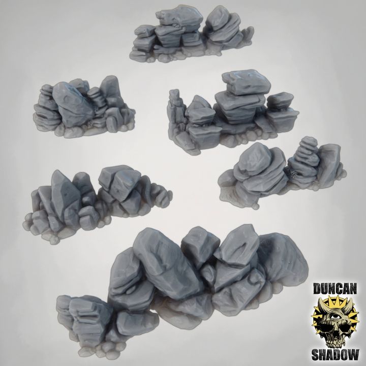 Rock Formations (Straight) - Terrain | DnD & Tabletop Games | 28mm